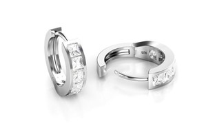 4.00 CTTW Huggie Earrings with Swarovski Elements in Sterling Silver