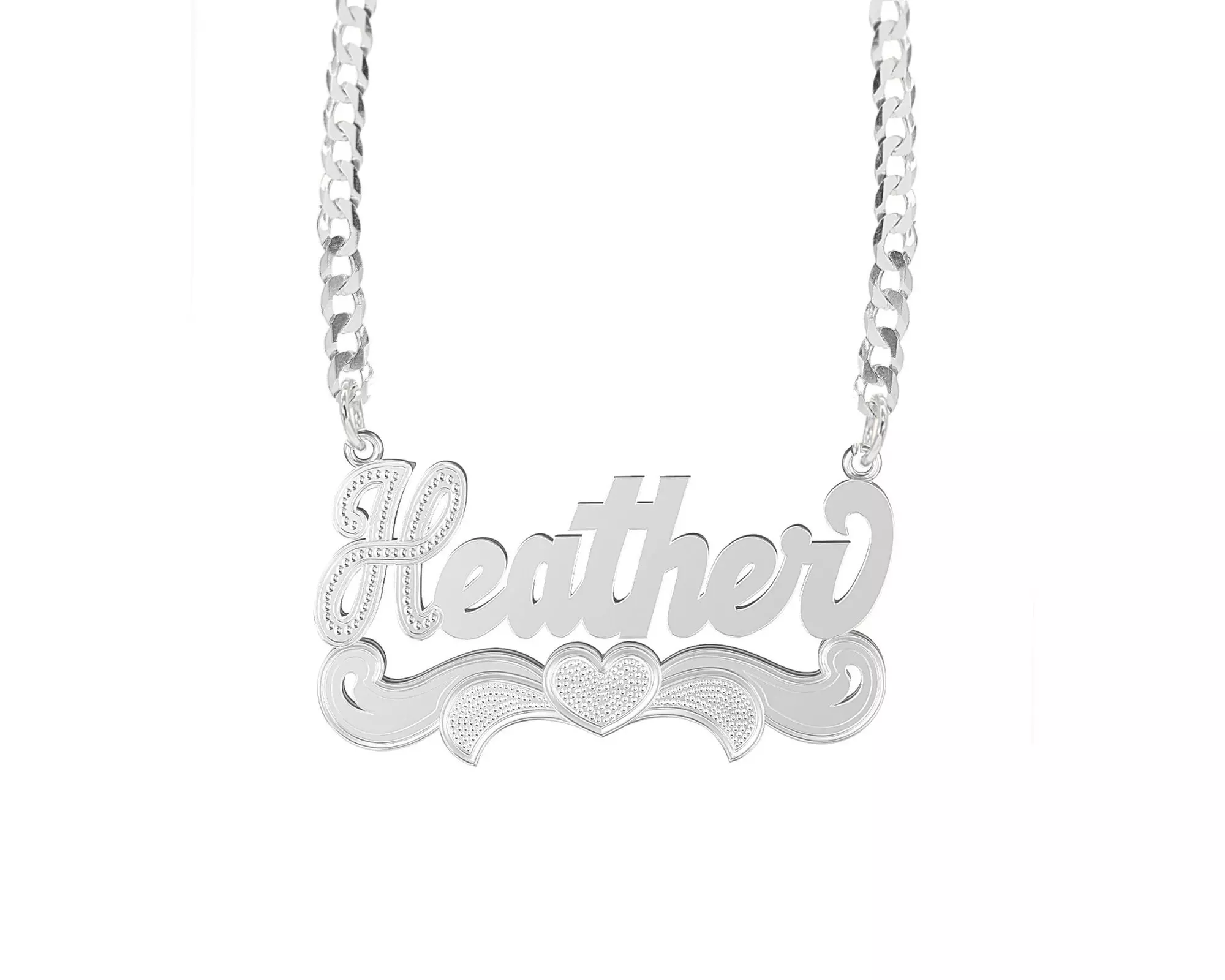 Double-Plated Block Name or Script Name Necklace at MonogramHub