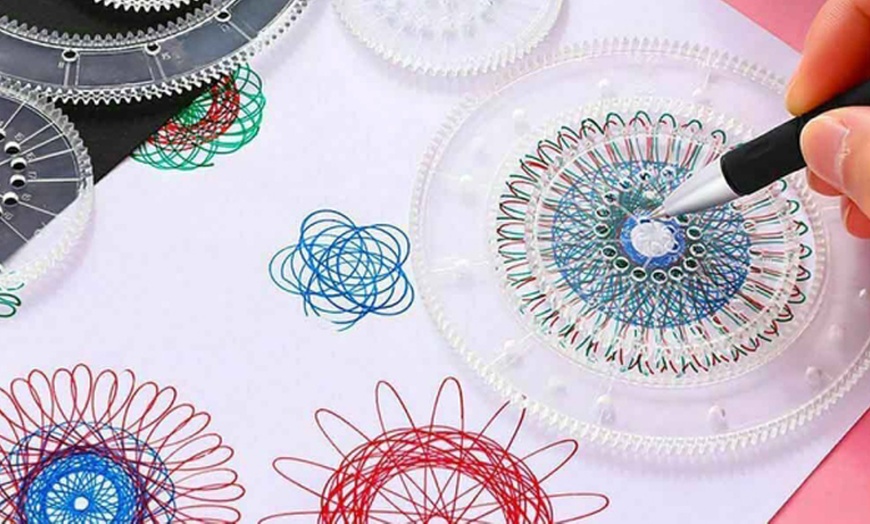 Image 1: 27-Piece Spirograph Design Set, Creative Pattern Making for All Ages