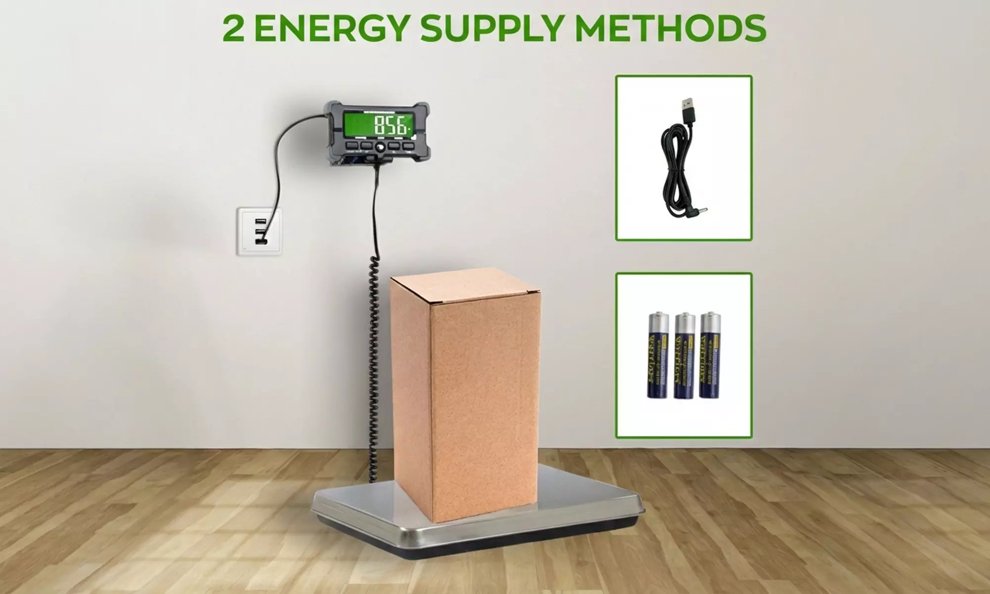 Balance industrielle pour paquets 120 kg avec écran LCD à batterie