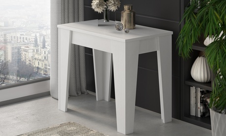 Tavolo consolle Charlie allungabile con 4 o 6 prolunghe, disponibile in 2 modelli e 3 colori