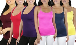 6-Pk Women's Seamless Tank Tops