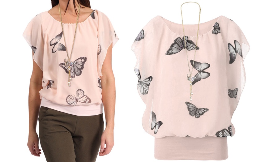 Image 8: Women's Butterfly-Print Top