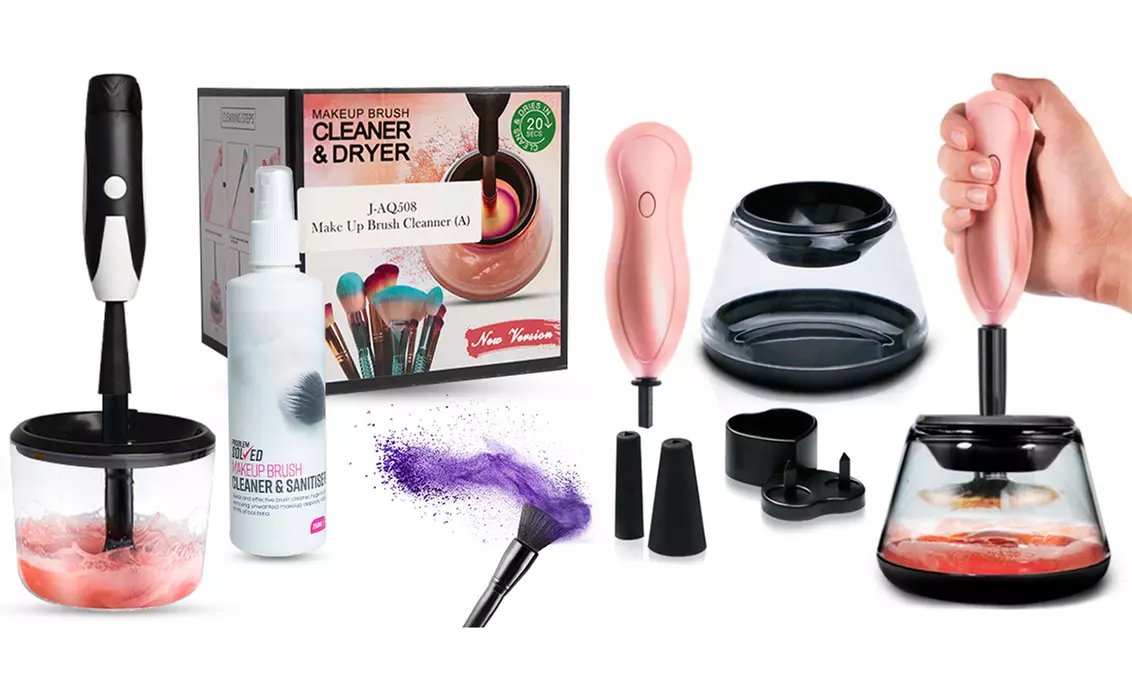 Kit di pulizia per pennelli e pennelli per il trucco Envie disponibile in 2 colori e con o senza spray - Primary Image