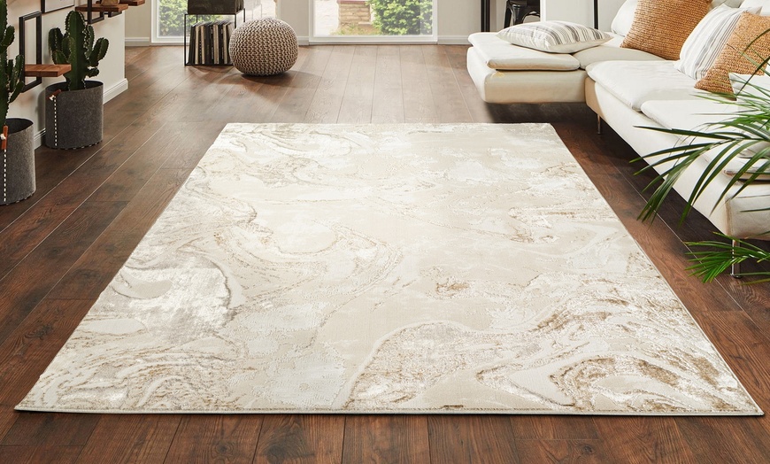 Image 24: Modern Abstract Emperor Contemporary Thick Rug