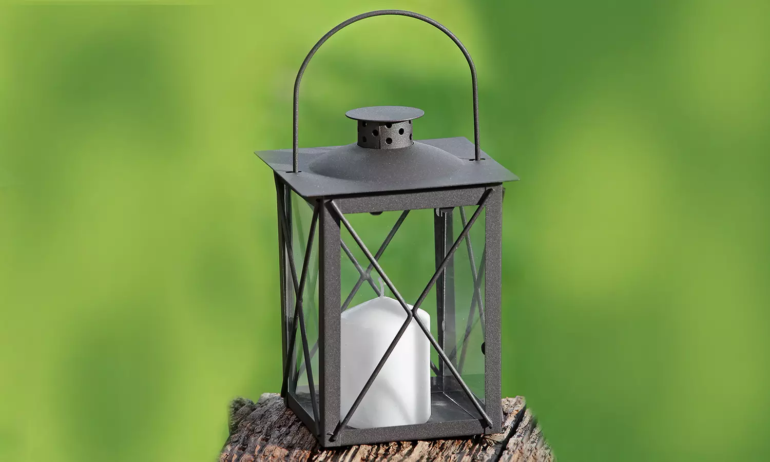 Lanterne Boltze en métal noir et verre - Second Medium