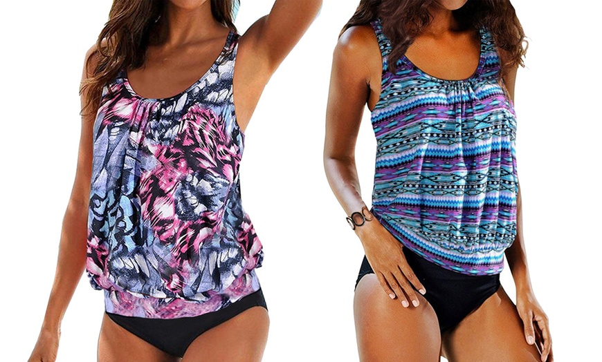 Image 13: Women's Printed Tankini