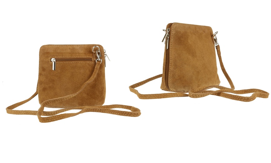 Image 26: Suede Leather Cross-Body Bag