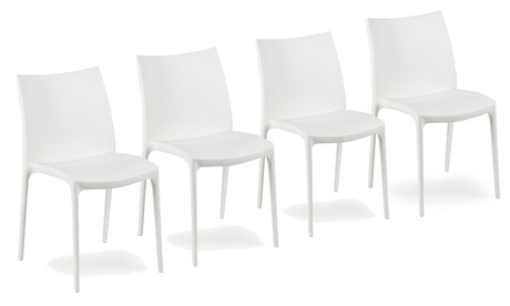 Set 4 sedie Zip Ipae bianche in resina