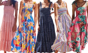  Shirred Maxi Dress 