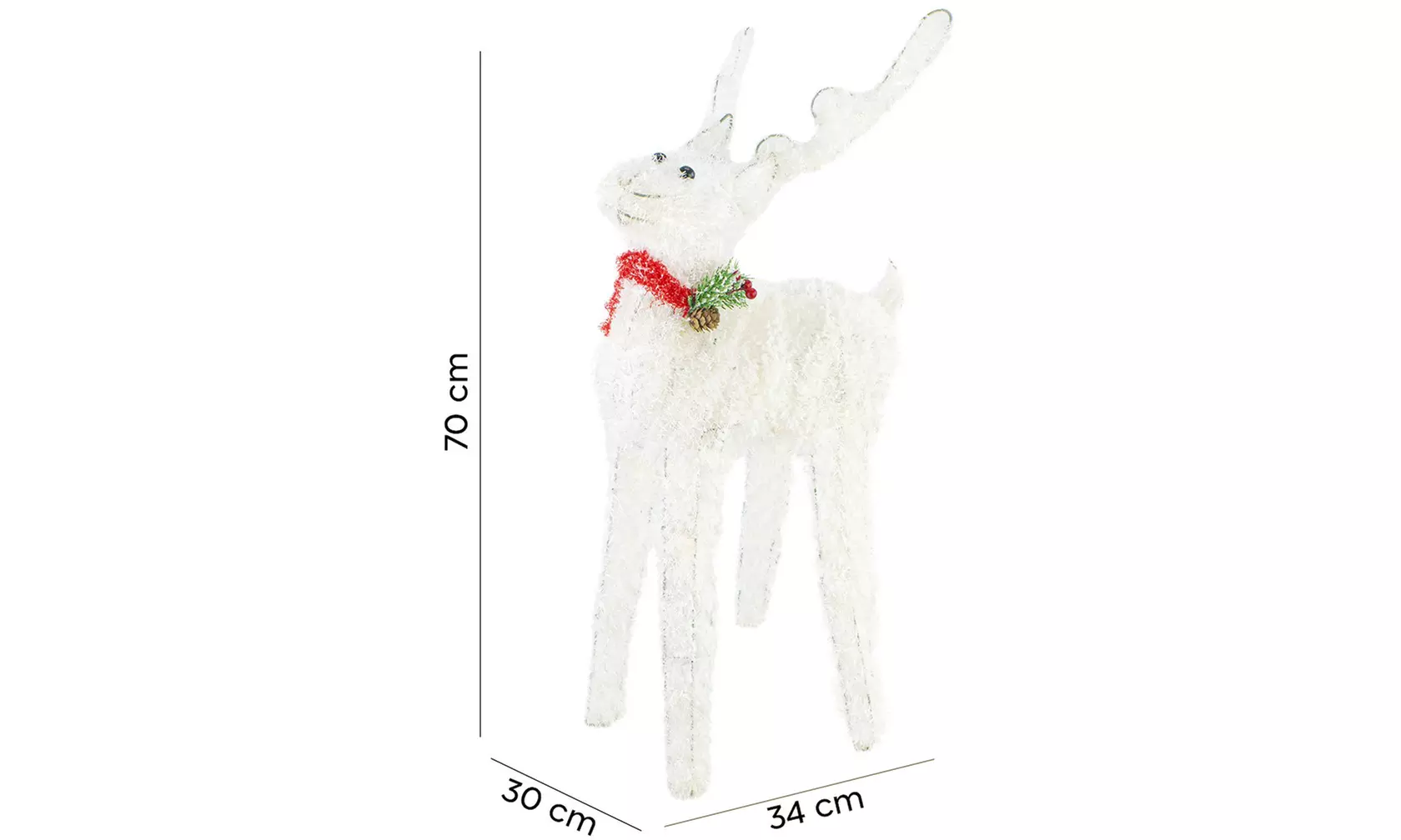 Renne de Noël lumineux avec 25 LED à lumière chaude - Second Medium