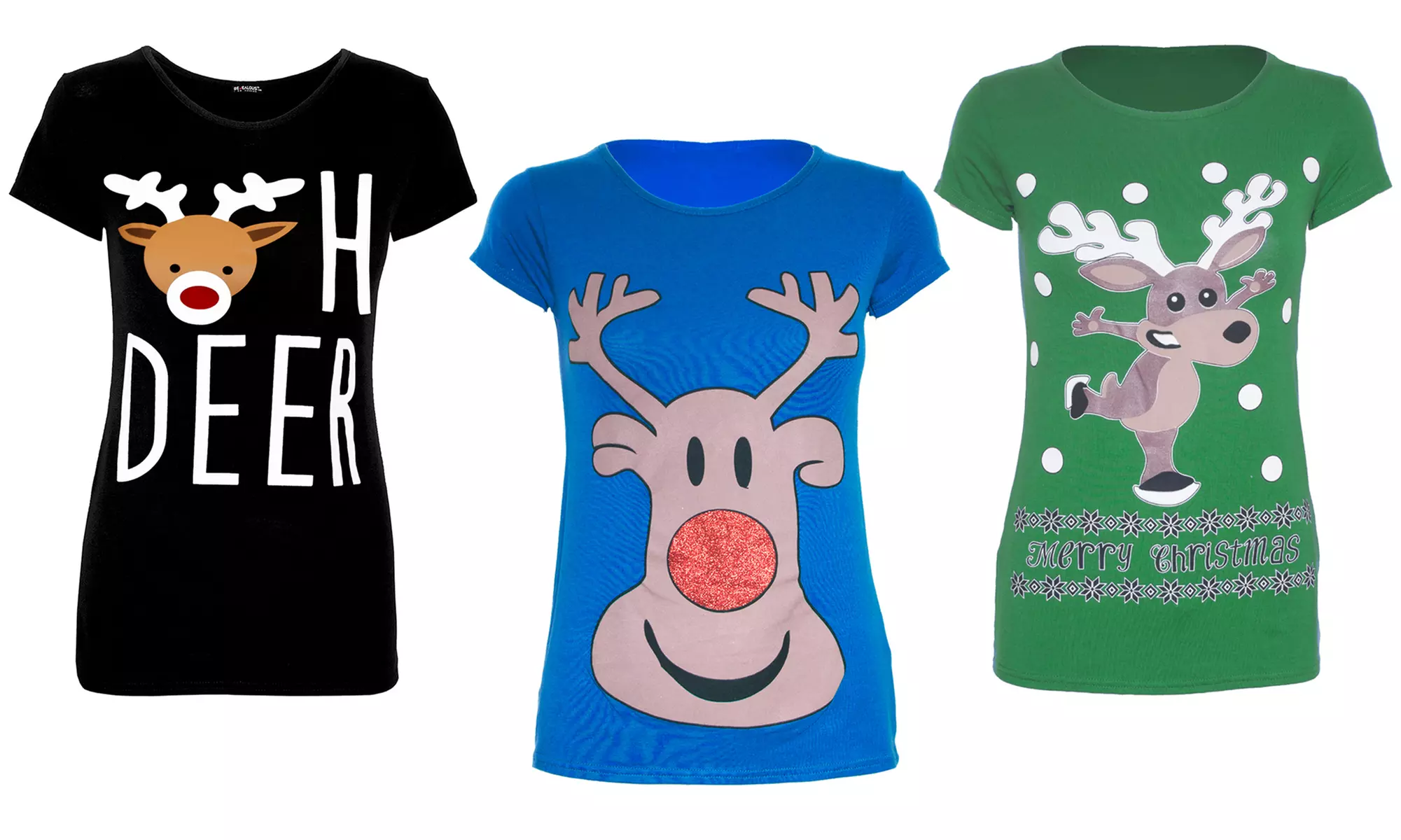 T-shirt à manches courtes avec imprimé Noël, coloris au choix - Primary Image