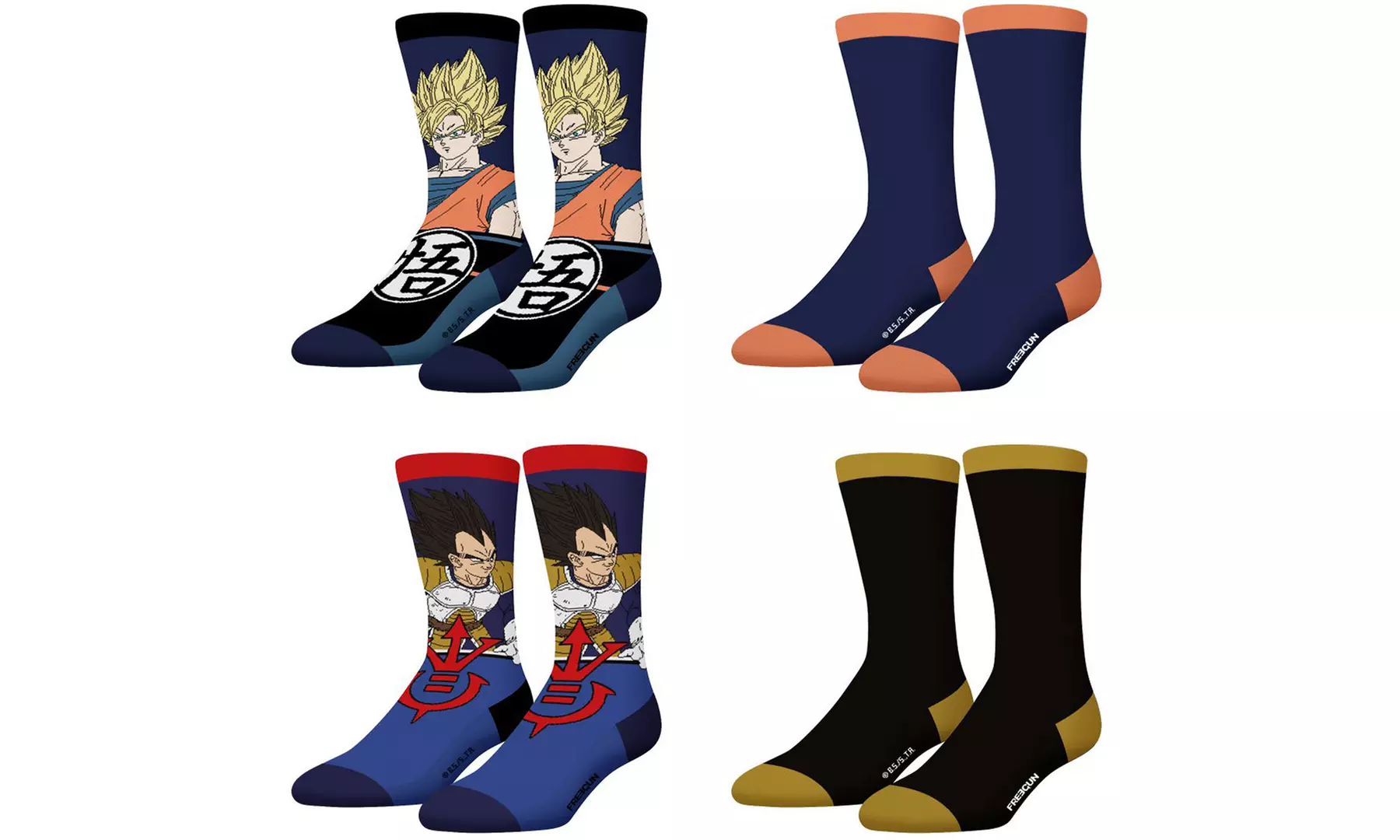 Lot de 4 ou 8 chaussettes homme Freegun Licences