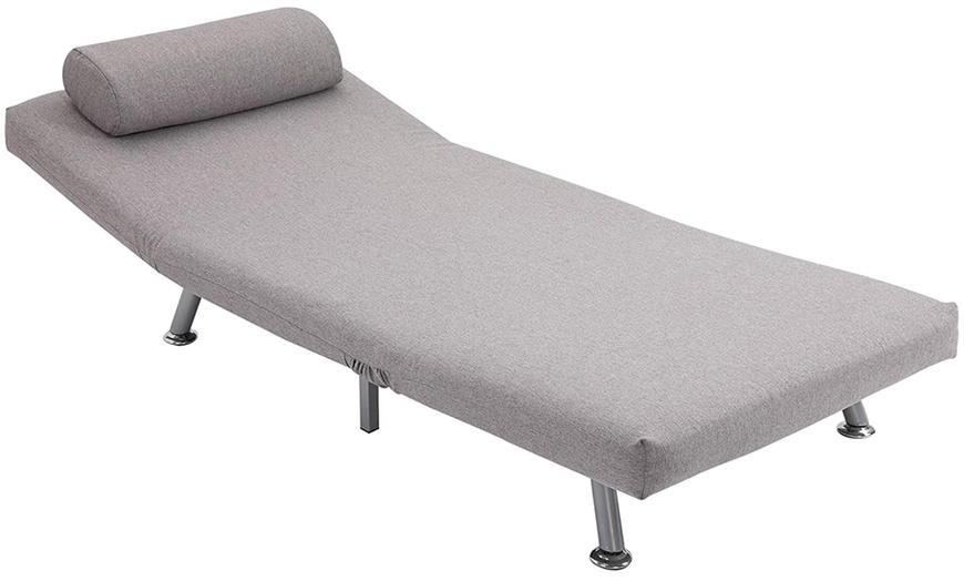 Image 6: HomCom Foldable Single Sofa Bed