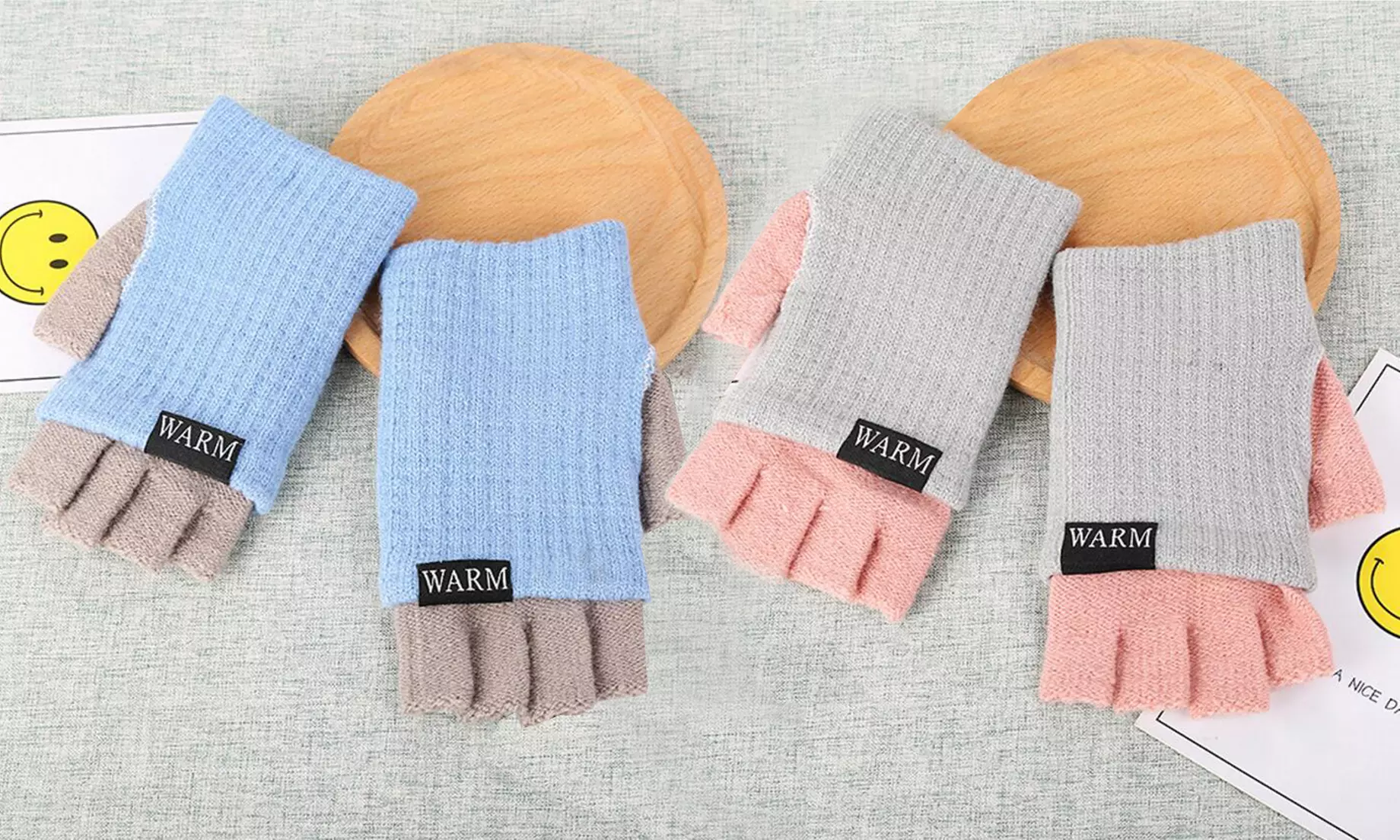 1 ou 2 paires de gants bicolores pour femme Coline - Second Medium