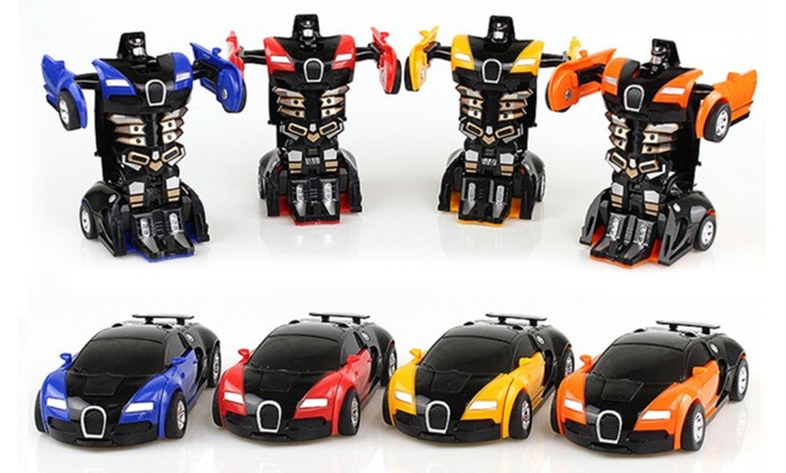 Image 1: Two-in-One Transforming Robot Car