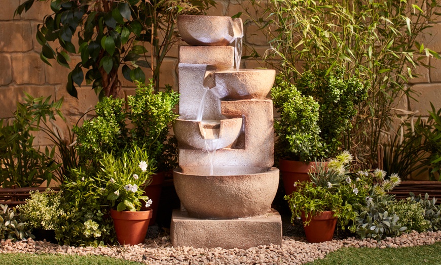 Image 1: Four-Tier Water Feature