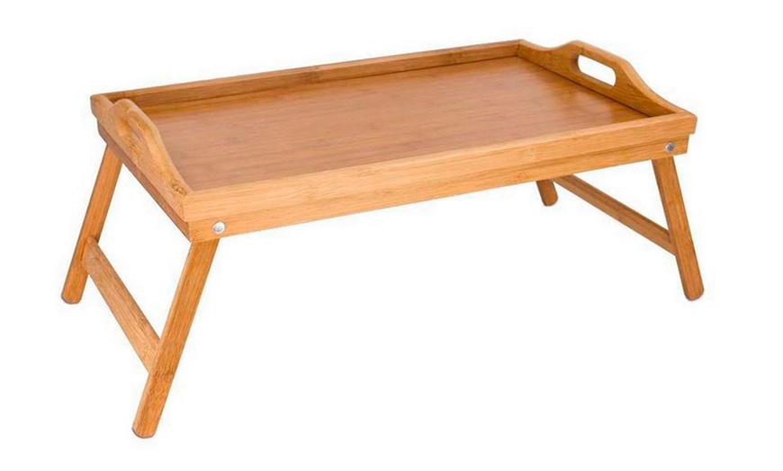 Image 4: Bamboo Folding Breakfast Tray