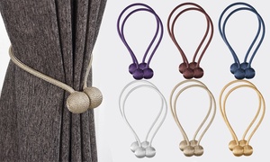  Two- or Four-Piece Magnetic Curtain Tieback Set 