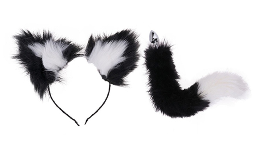 Image 6: Metal Anal Plug Fox Tail Cute Cat Ears Head Hoop Set Cosplay Toy Games