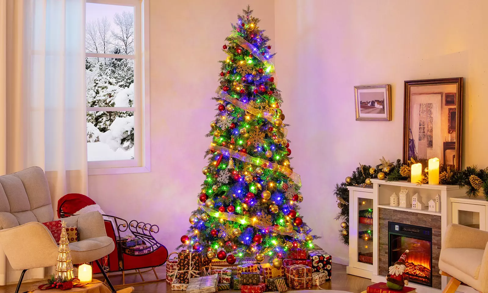 Costway 6/7.5 FT Artificial Xmas Tree with PE PVC Branch Tips & Metal Stand