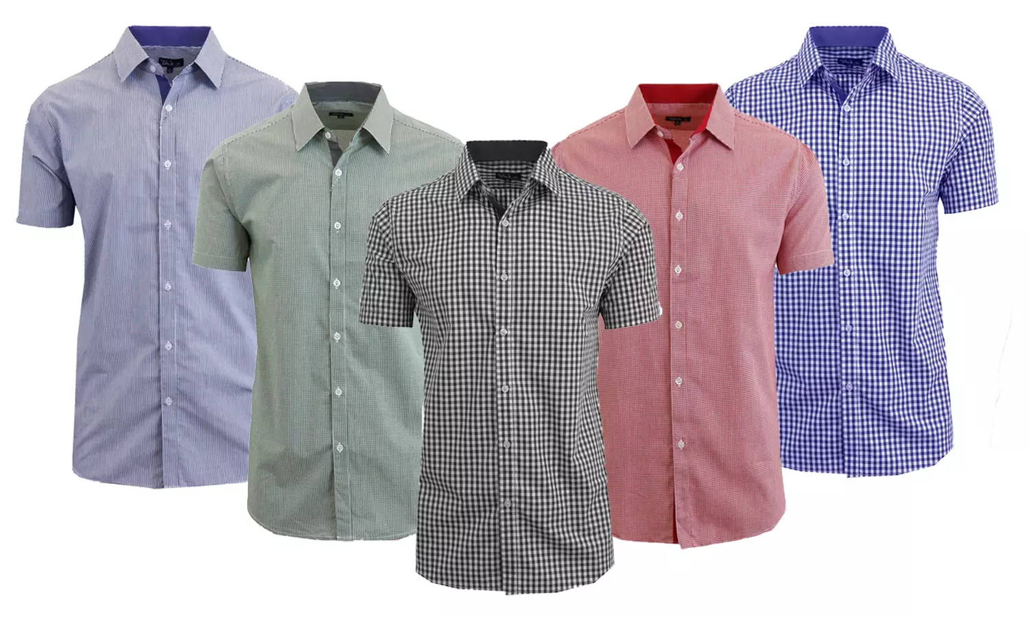 Men's Slim Fit Gingham, Checkered, or Pinstripe Shirt - Primary Image