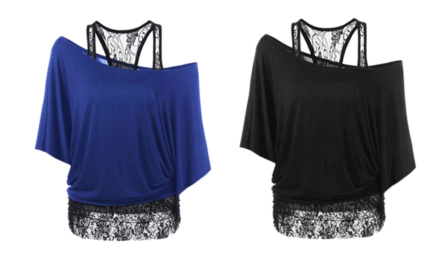 Image 6: Two-in-One Lace Tank Top