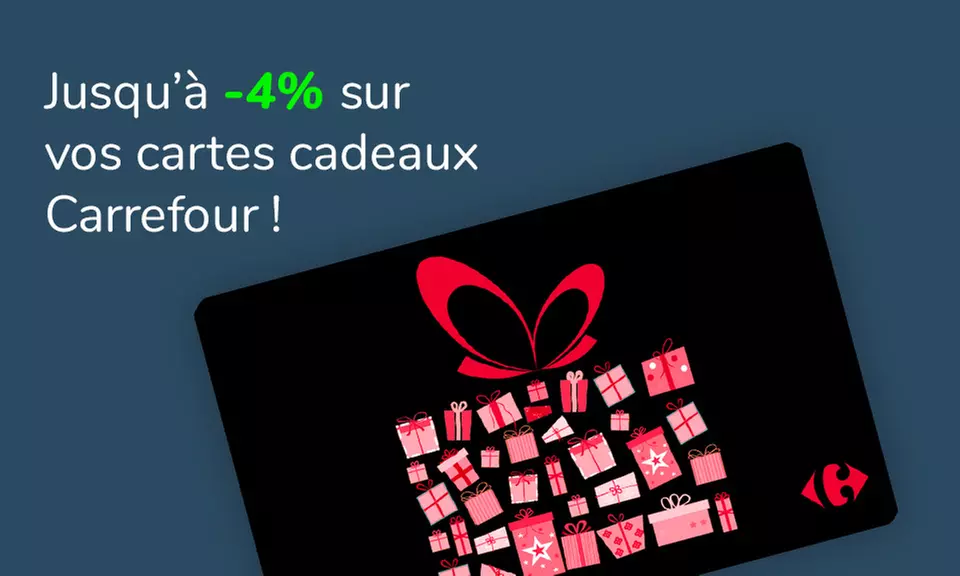 Jusqu'à 4% de remise sur les cartes cadeaux Carrefour, avec Ma Carte Cadeau, c'est l'idée cadeau idéale - Primary Image