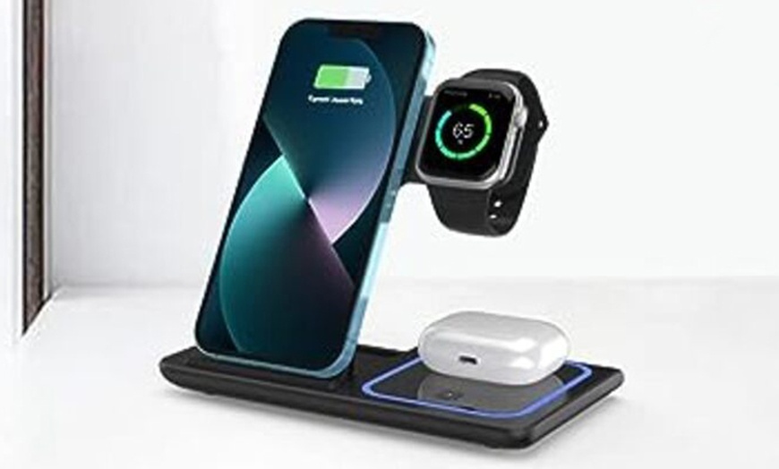 Image 2: 3 In 1 Wireless Portable Charger Stand