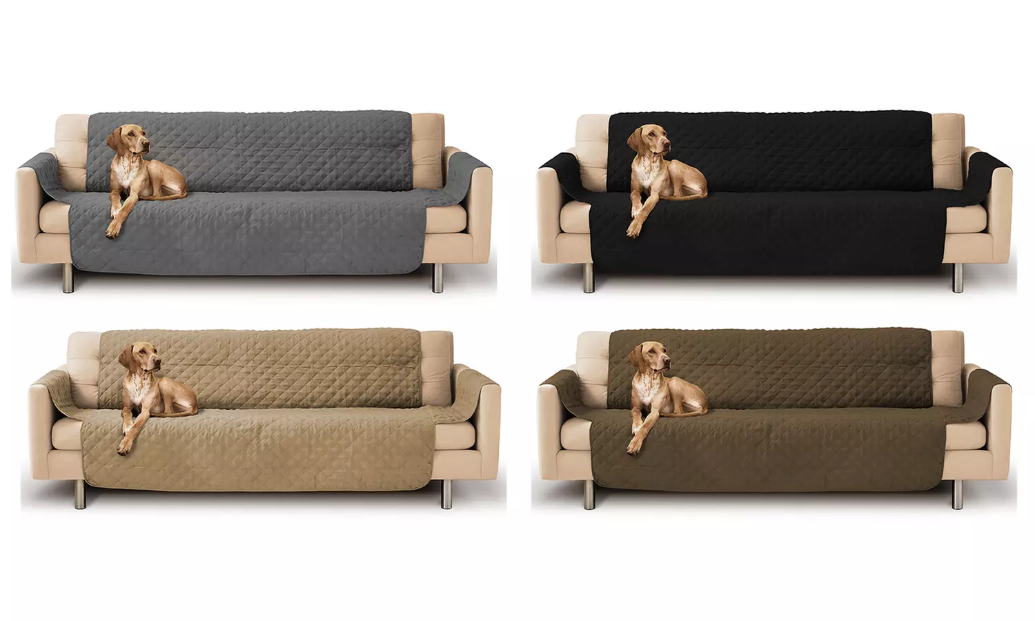 Micro Suede Quilted Sofa Cover - Primary Image