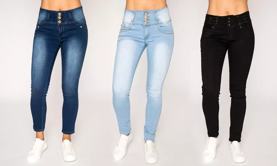 Tush Push Women's Junior Colombian Bottom-Lifting Push-Up Jeans - Primary Image