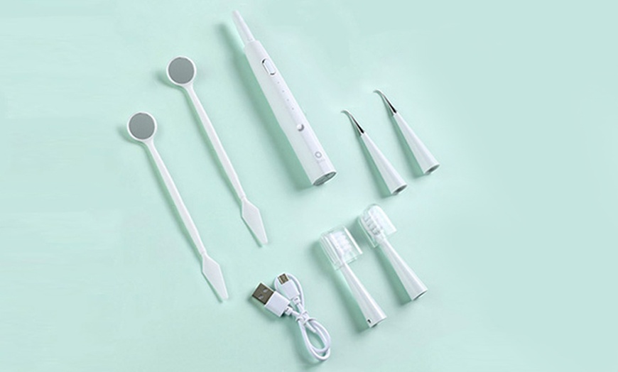 Image 1: Three-Modes Electric Toothbrush with Descaler and Accessories