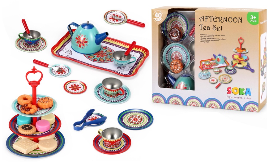 Image 1: 40-Piece Afternoon Tea Party Toy Set