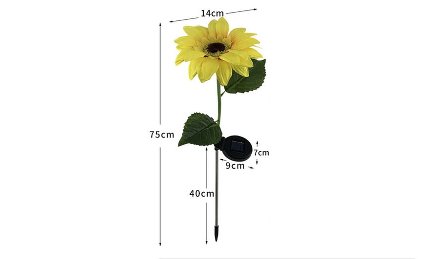 Image 4: Two or Four Packs of Solar Powered Garden Decorations Sunflower Lights