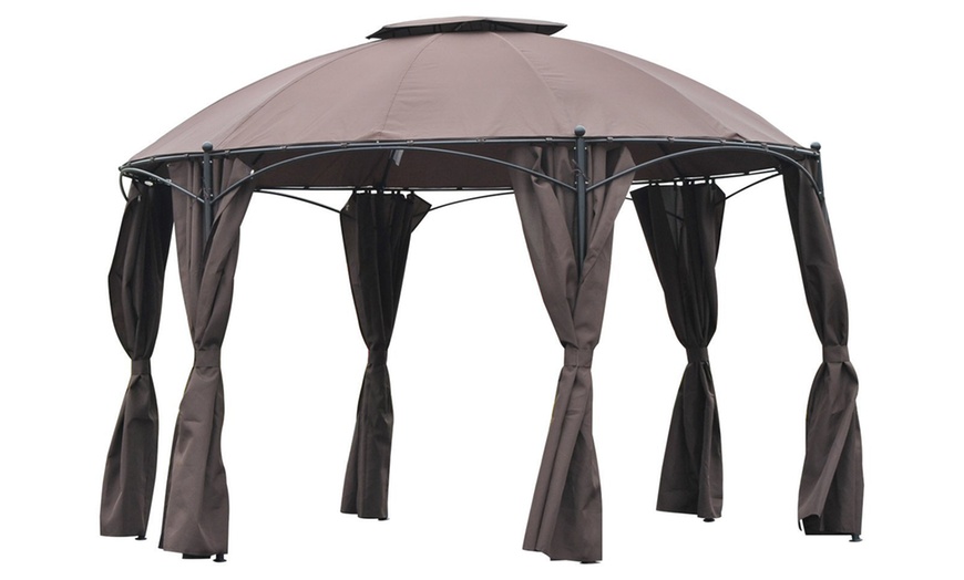 Image 2: Outsunny Round Gazebo Pavilion 