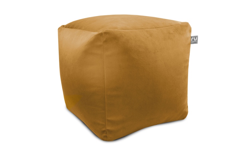 Image 4: rucomfy Velvet Cube Footstool
