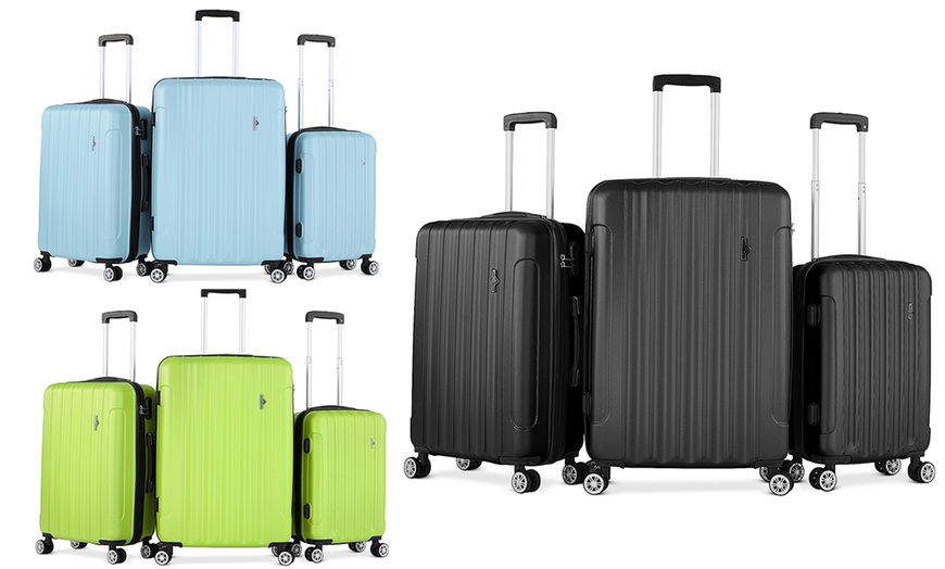 Image 1: 3-Piece Hard Shell Suitcase Set