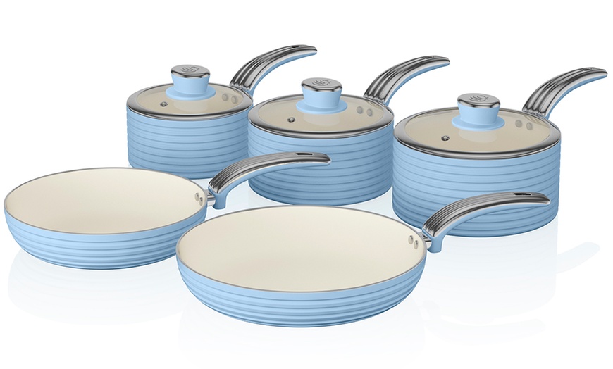 Image 4: Swan 5-Piece Aluminium Pan Set