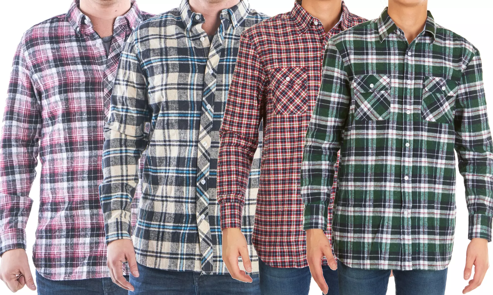 2-Pack Men's Flannel 2-Pocket Button-Down Shirts (S-2XL)
 - Primary Image