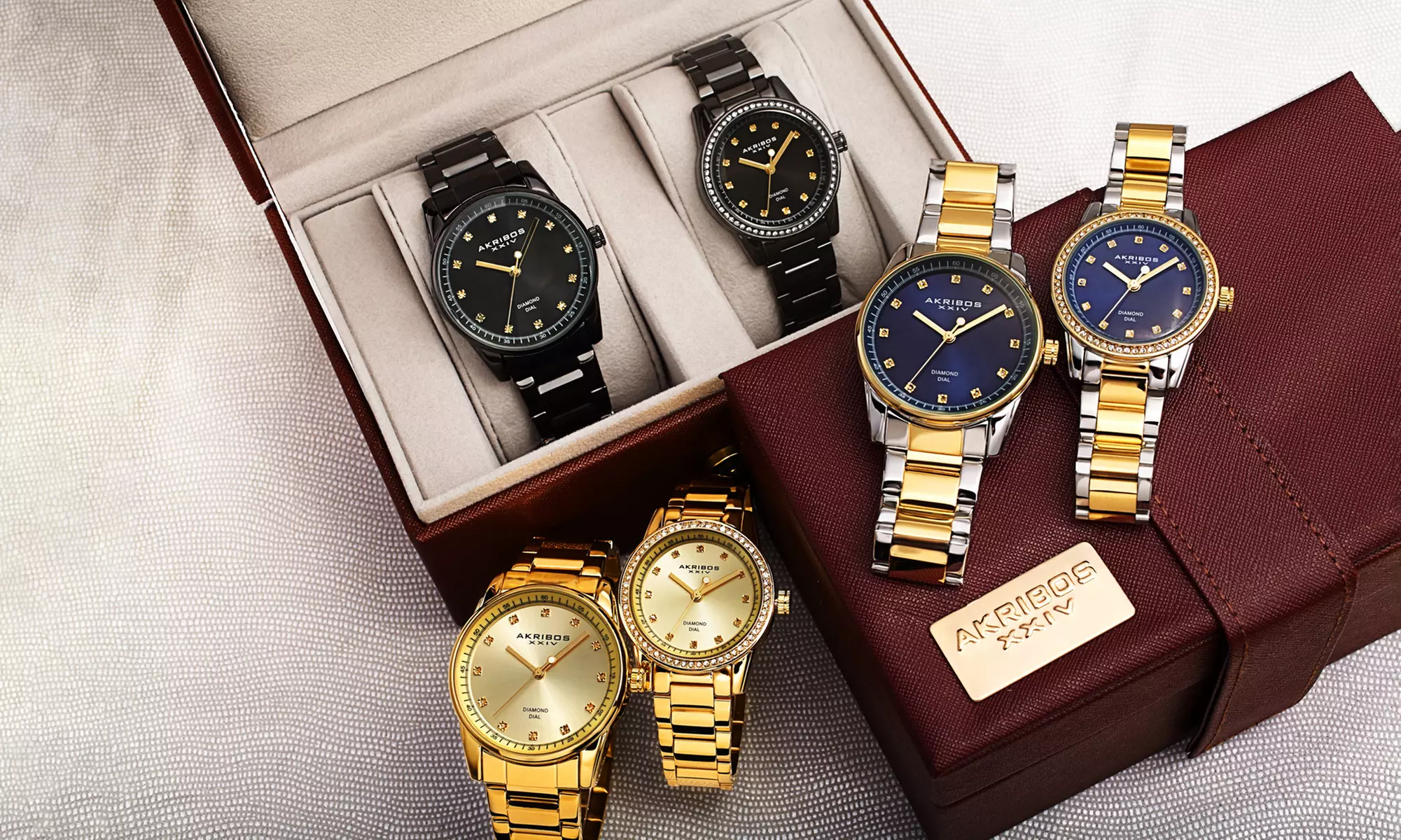 Akribos XXIV His & Hers Diamond Dial Gift Set Watches - Primary Image