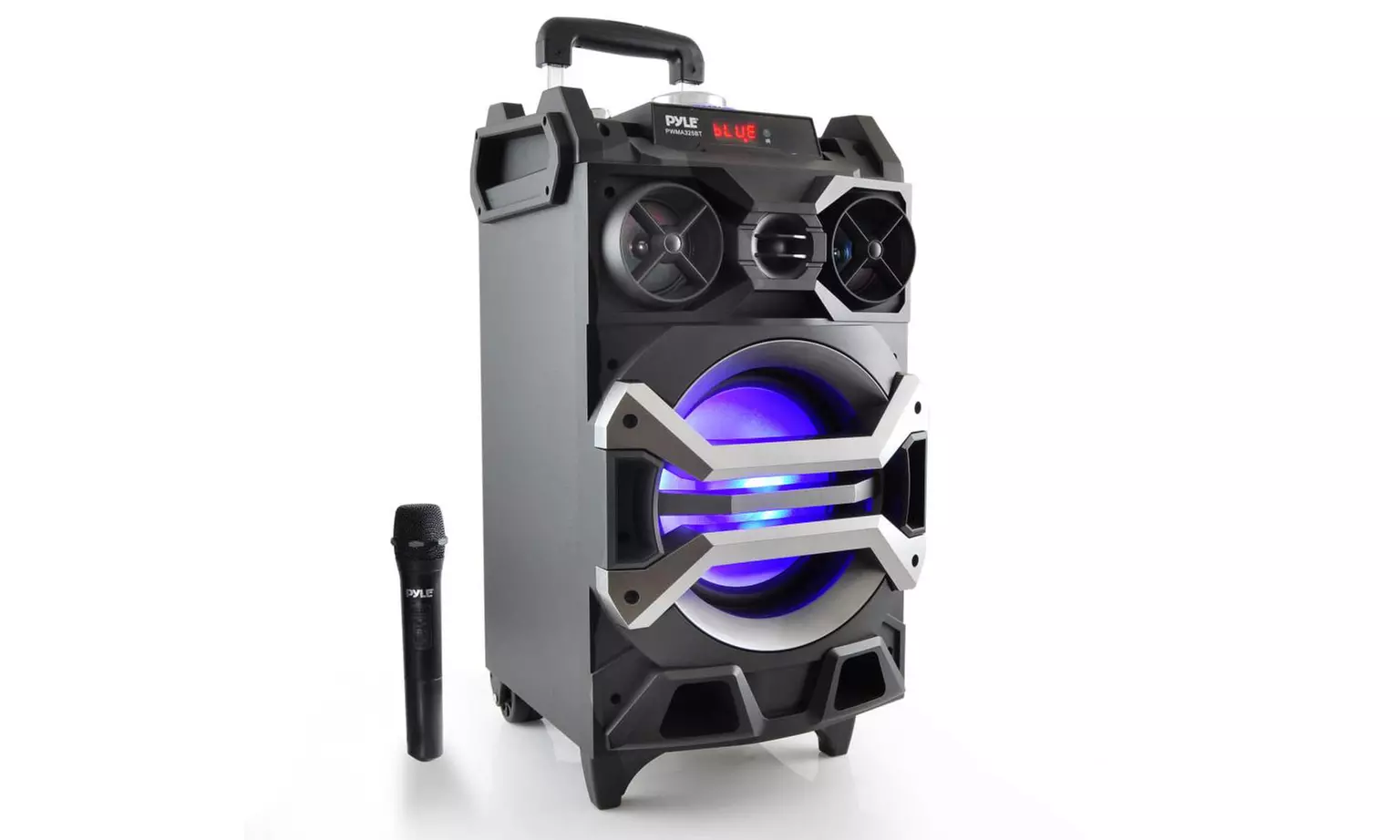 Pyle Portable Bluetooth Karaoke Speaker System with Wireless Microphone or Wired Microphone and Wireless Headset - Second Medium