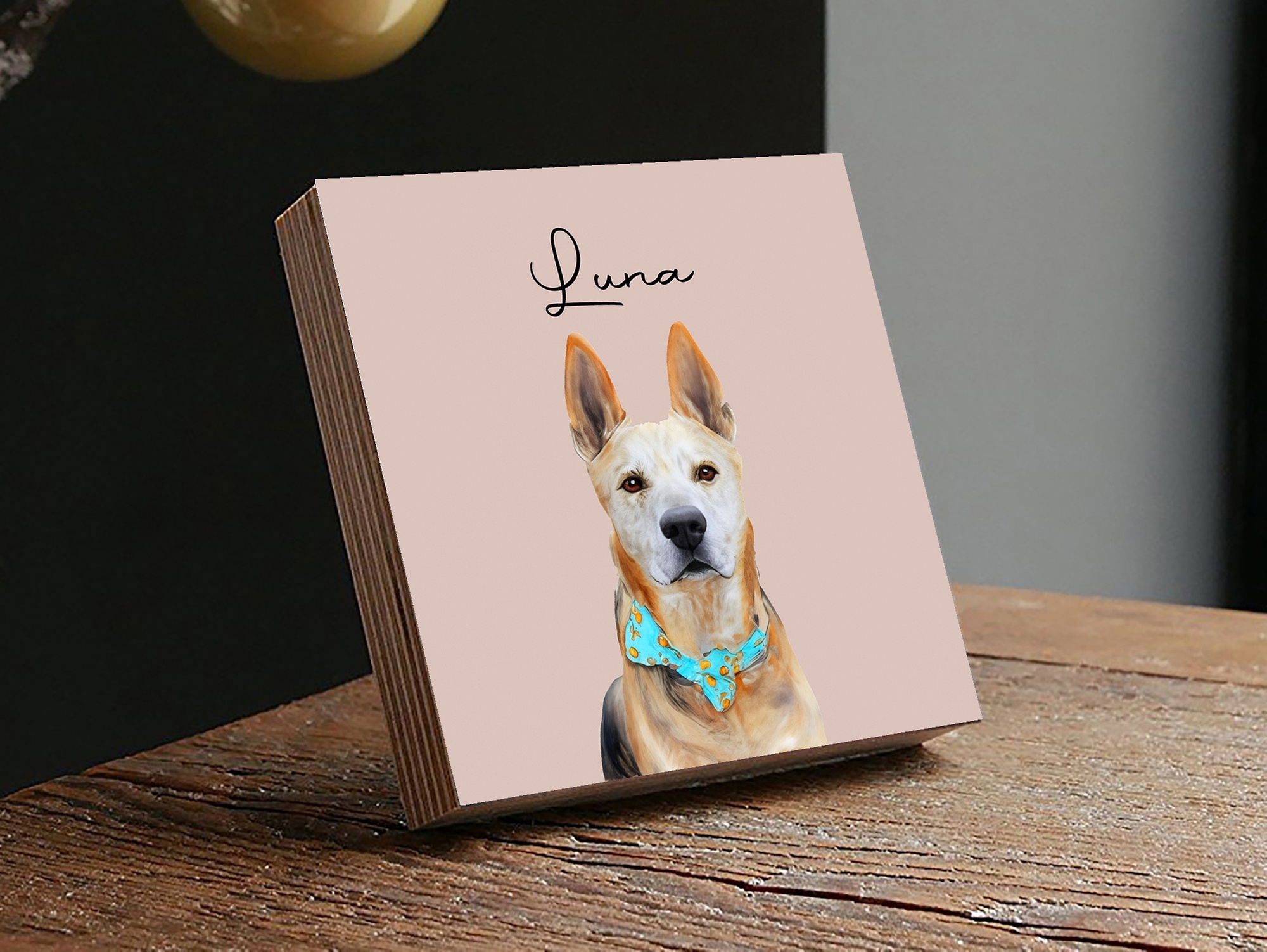 6 Inch Custom Dog Portrait Photo Block from Green and Dirt (Up to 50% Off)
