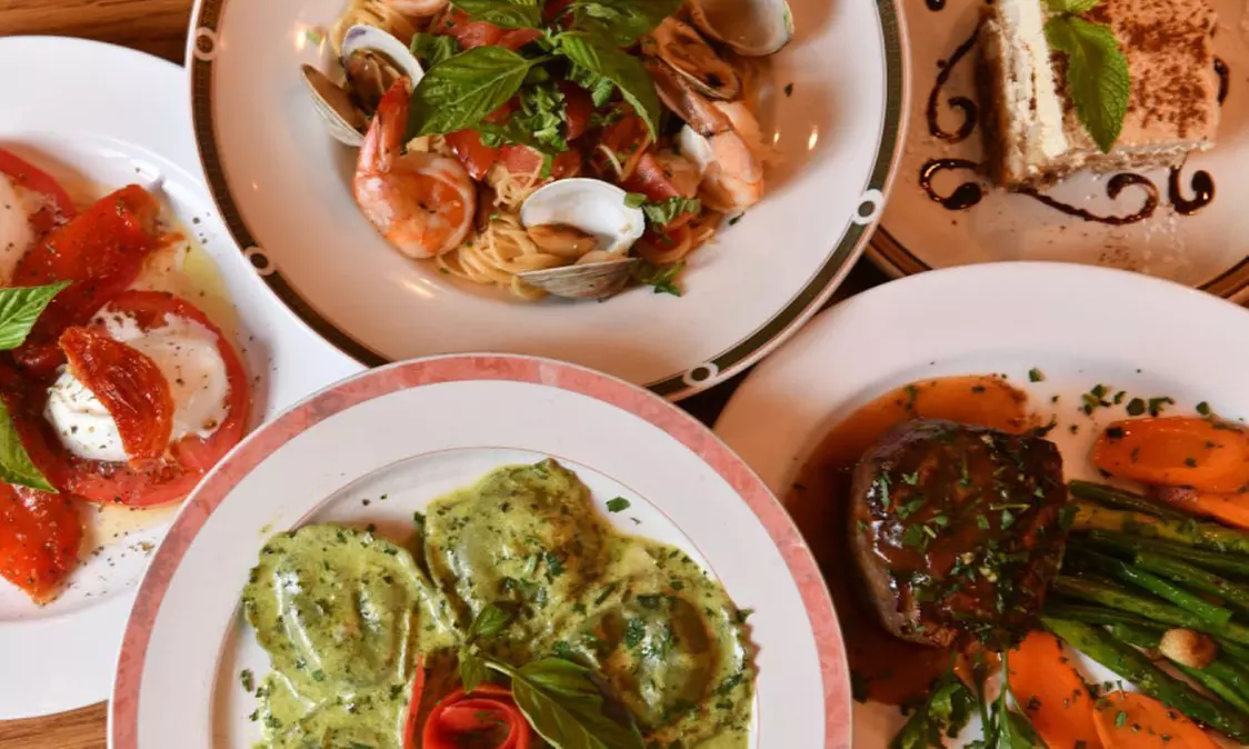 Indulge in a Three-Course Dinner: One Appetizer, One Entree and One Dessert and a Bottle of Wine. Save Up to 57% - Primary Image