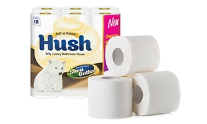 36 or 72 Rolls of Hush Sheabutter Toilet Paper