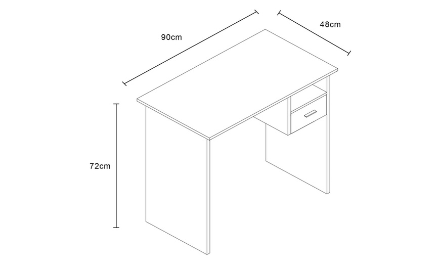 Image 3: Oak-Effect Office Desk