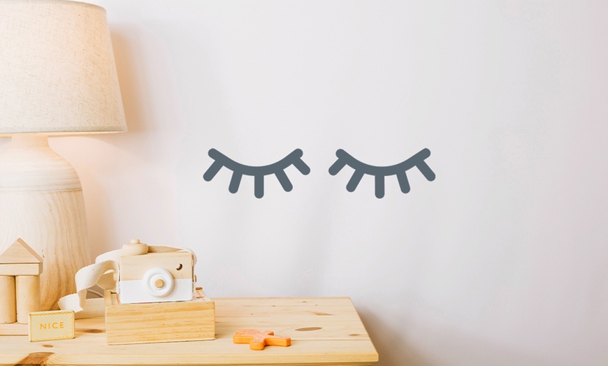 Image 1: Sleepy Eyes Wall Decor Stickers