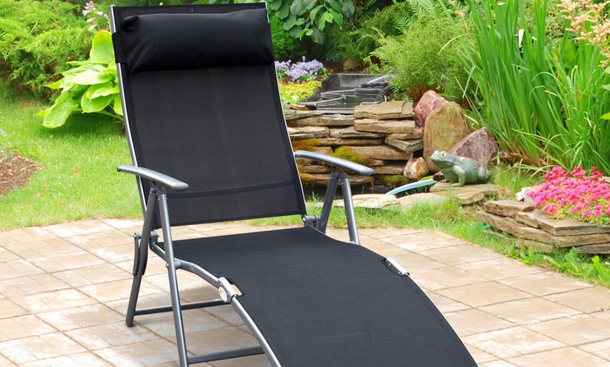 Image 9: Outsunny Foldable Patio Lounger