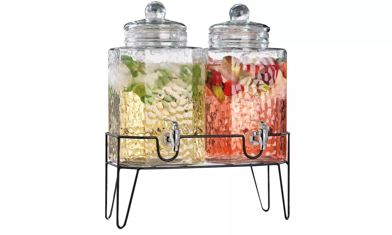 Glomery Hammered Single or Double Mason Jar Drink Dispenser - Second Medium