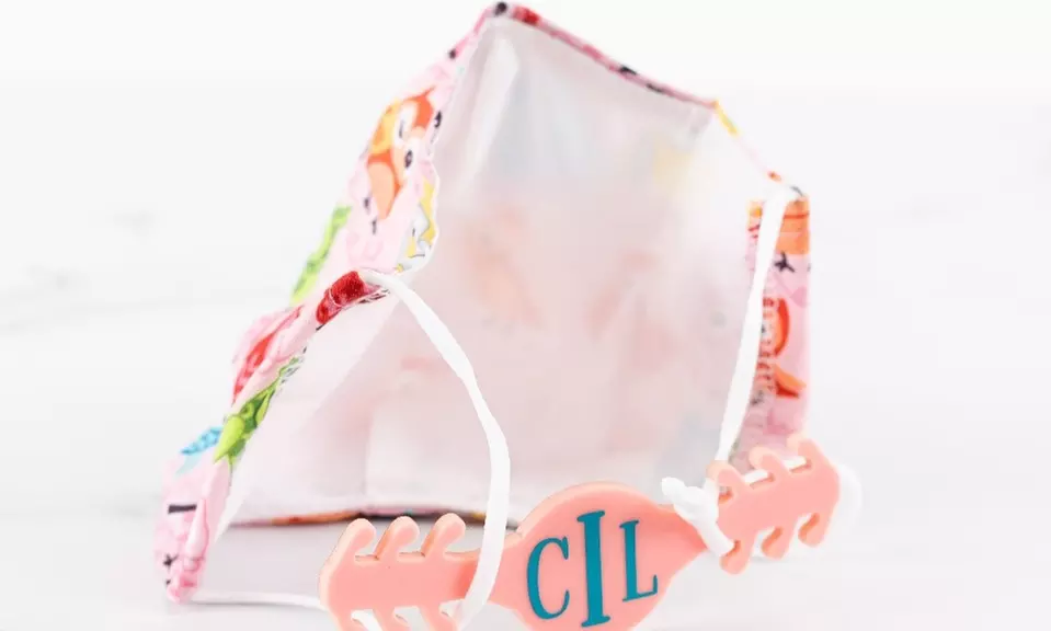 Personalized Monogram Ear Saver Face Mask Clips from VioletFox (Up to 52% Off). Three Options Available. - Primary Image