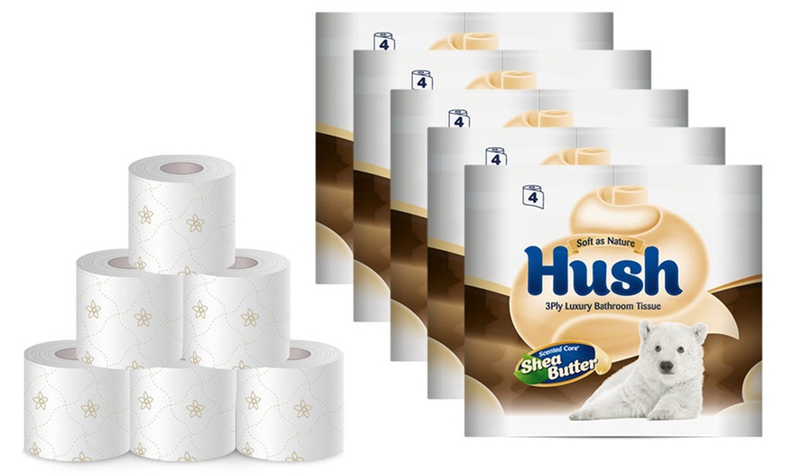 Image 3: 40 or 80 Rolls of Hush Shea Butter Three-Ply Toilet Paper